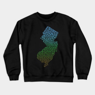 New Jersey State Outline Maze & Labyrinth Crewneck Sweatshirt